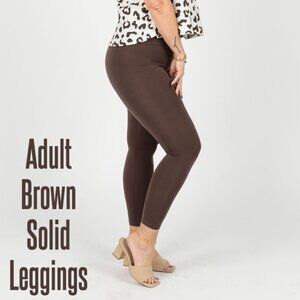 TC2 LuLaRoe Tall & Curvy 2 Leggings Solid Dark Brown 09 New W Tags